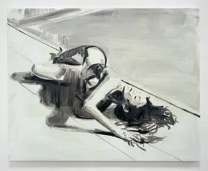 Bending and Blending by the Pool for you, 2018, oil on canvas, 8